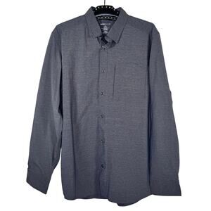 SWISSTECH Charcoal Performance Long Sleeve Button Up Shirt Large Stretch NWOT